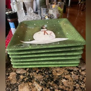 Set of snow man dishes